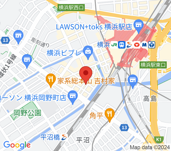 ヤマハミュージック 横浜店の場所