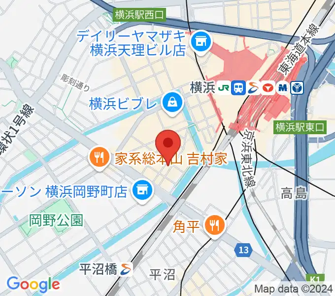 ヤマハミュージック 横浜店の地図