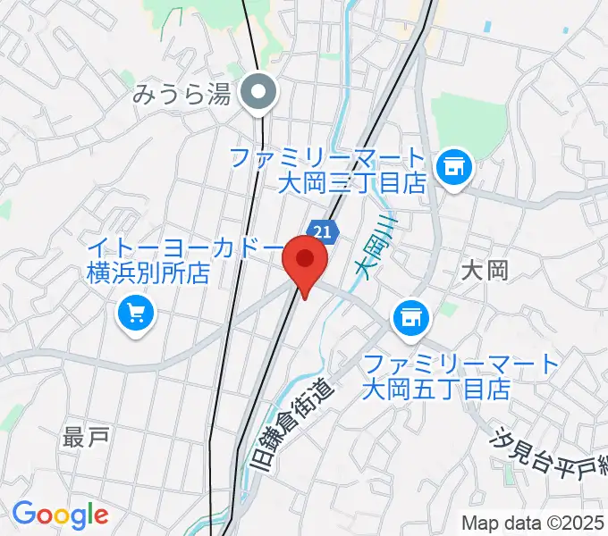 ヤマハミュージック ピアノフォルテ上大岡の地図