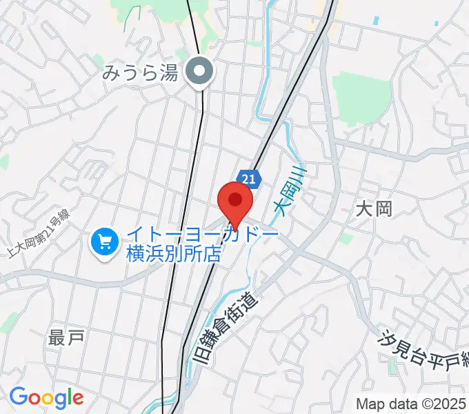ヤマハミュージック ピアノフォルテ上大岡の地図