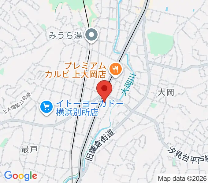 ヤマハミュージック ピアノフォルテ上大岡の地図