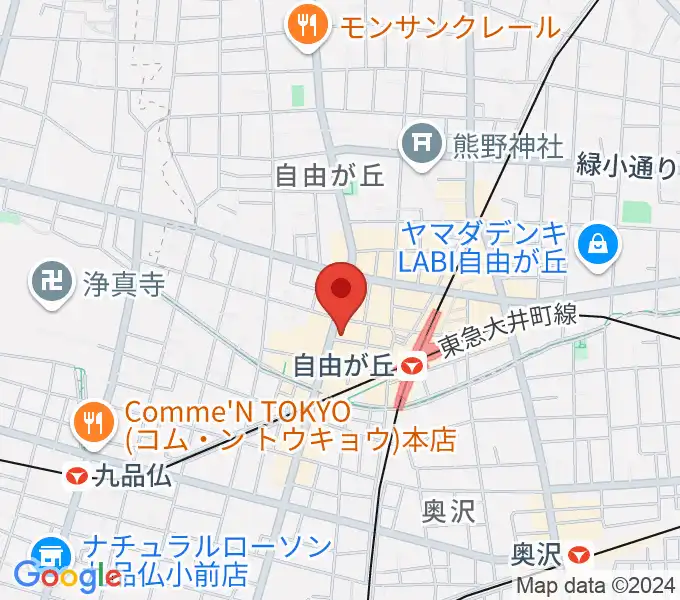 ミュージックアベニュー自由が丘 ヤマハミュージックの地図