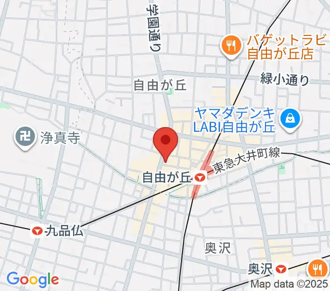 ミュージックアベニュー自由が丘 ヤマハミュージックの地図