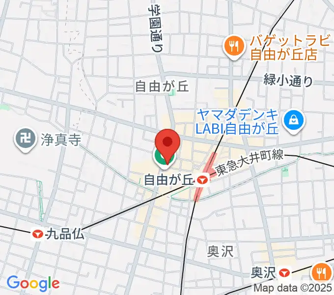 ミュージックアベニュー自由が丘 ヤマハミュージックの地図
