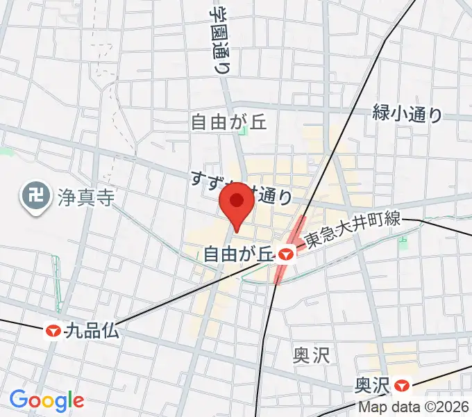 ミュージックアベニュー自由が丘 ヤマハミュージックの地図