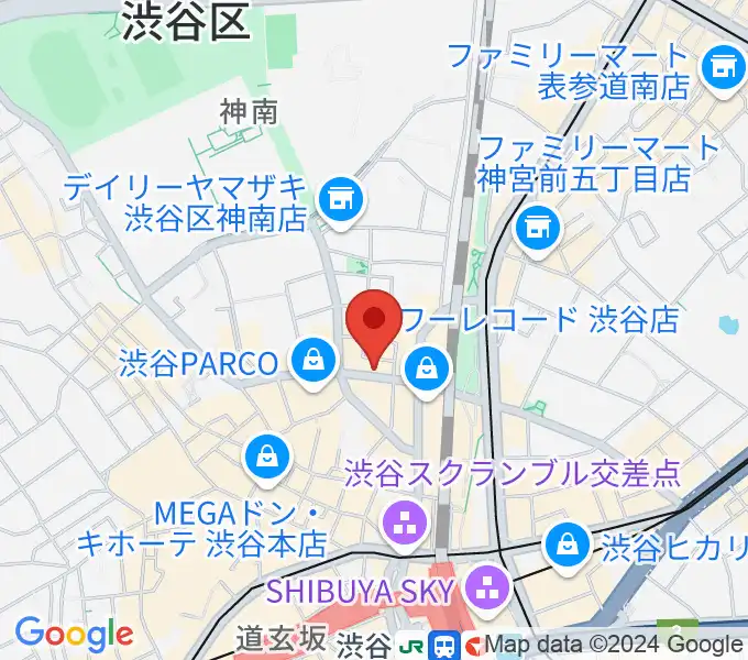 ミュージックアベニュー渋谷公園通り ヤマハミュージックの地図