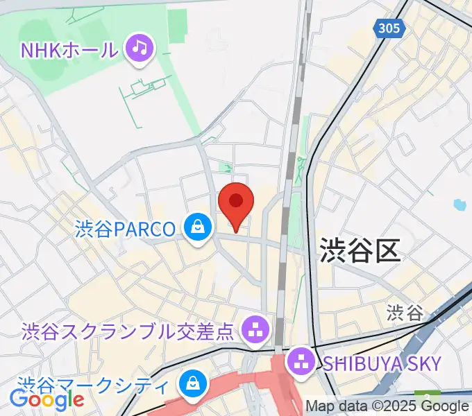 ミュージックアベニュー渋谷公園通り ヤマハミュージックの地図