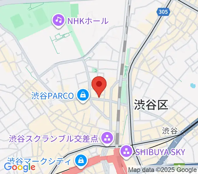 ミュージックアベニュー渋谷公園通り ヤマハミュージックの地図