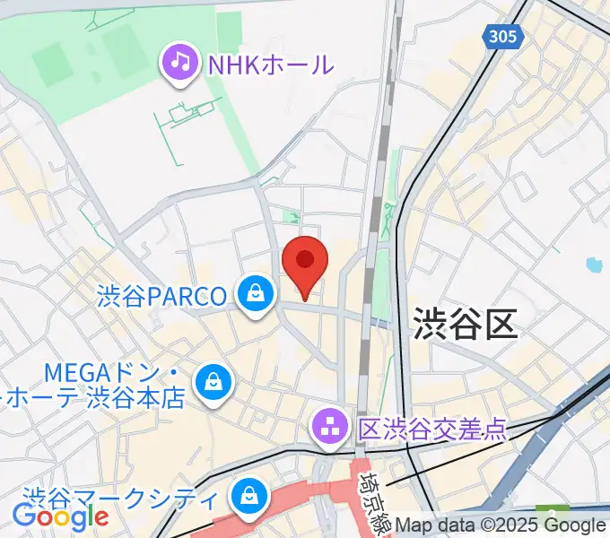 ミュージックアベニュー渋谷公園通り ヤマハミュージックの地図