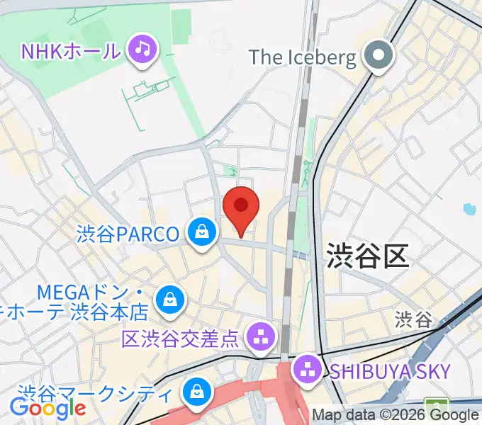 ミュージックアベニュー渋谷公園通り ヤマハミュージックの地図