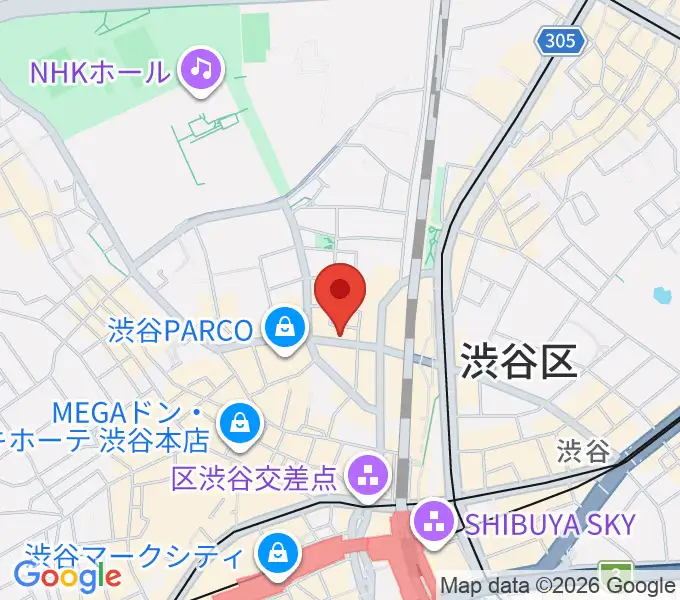 ミュージックアベニュー渋谷公園通り ヤマハミュージックの地図