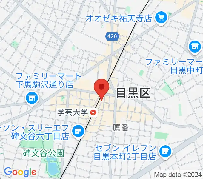 学芸大学センター ヤマハミュージックの地図