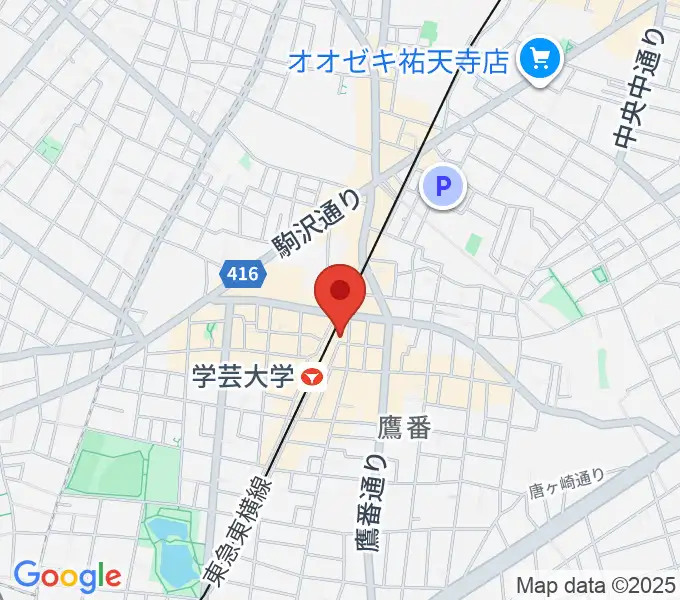 学芸大学センター ヤマハミュージックの地図