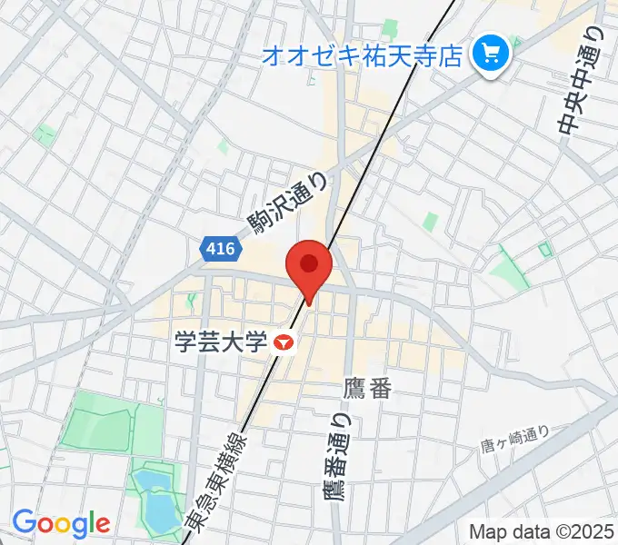 学芸大学センター ヤマハミュージックの地図