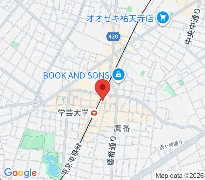 学芸大学センター ヤマハミュージックの地図
