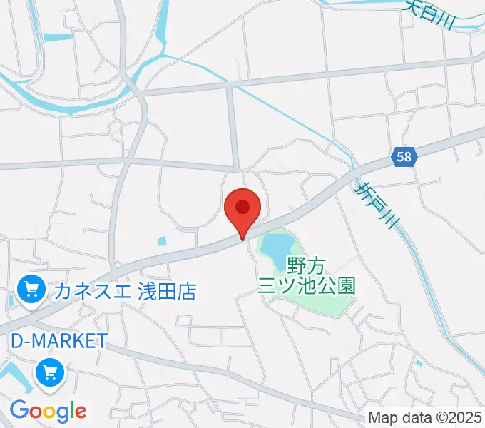 トーンウッドギター工房の地図