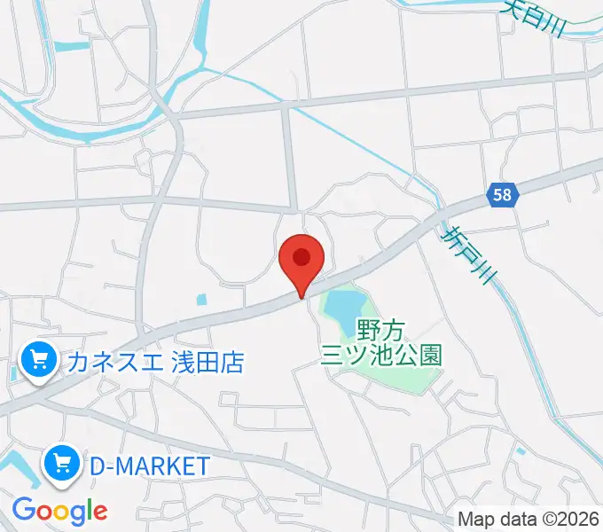 トーンウッドギター工房の地図