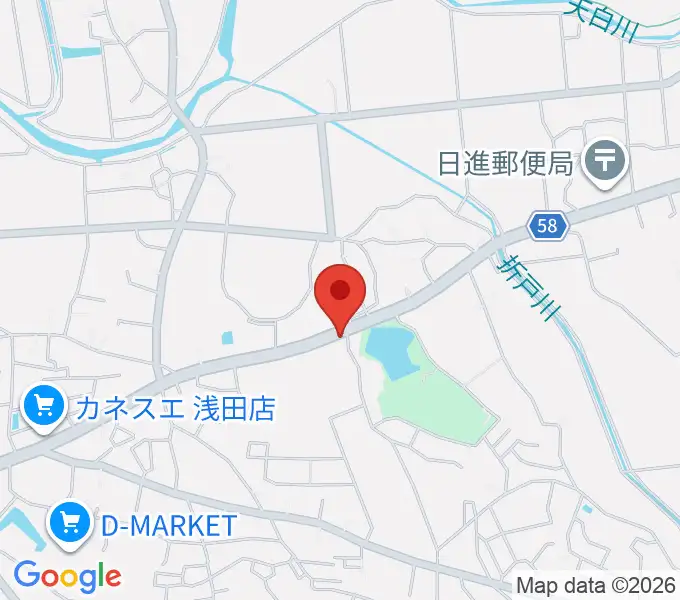 トーンウッドギター工房の地図