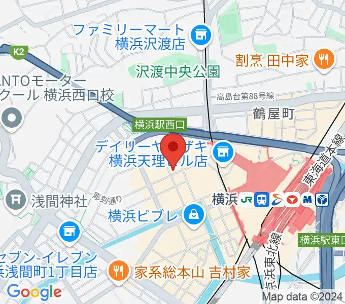 横浜センター ヤマハミュージックの地図