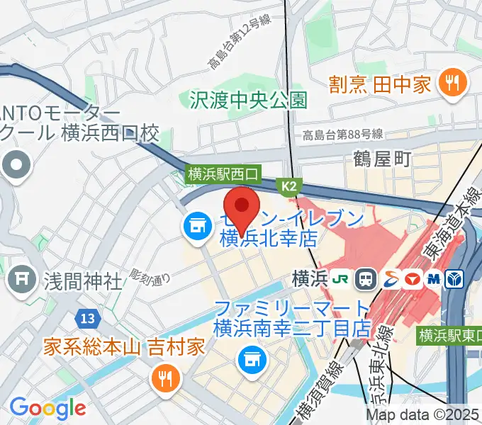 横浜センター ヤマハミュージックの地図