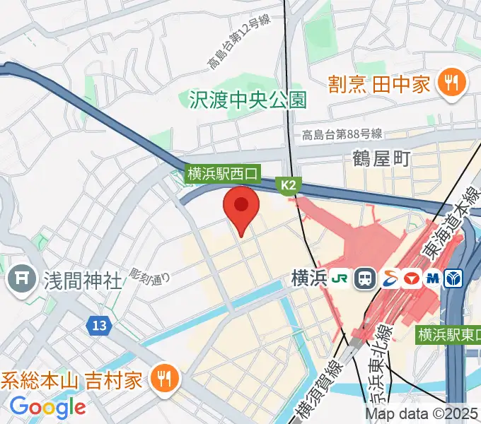 横浜センター ヤマハミュージックの地図