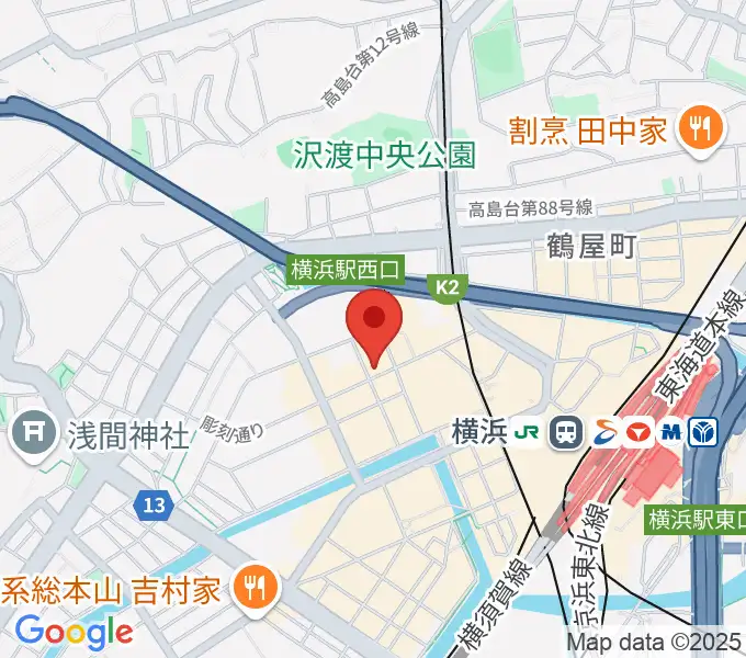 横浜センター ヤマハミュージックの地図