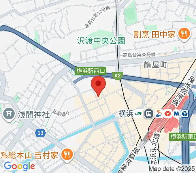 横浜センター ヤマハミュージックの地図