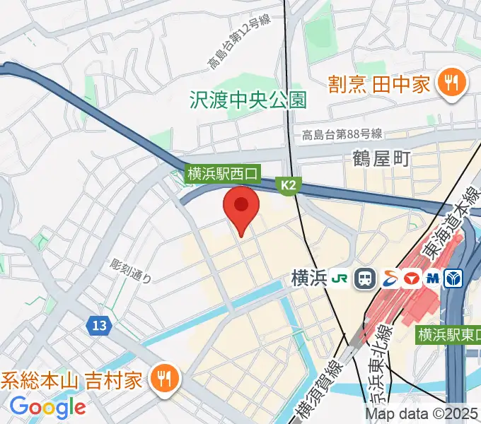 横浜センター ヤマハミュージックの地図