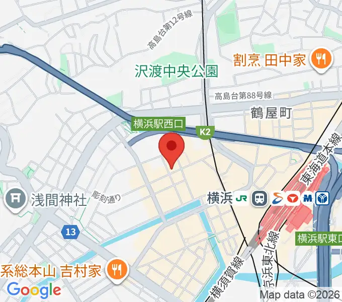 横浜センター ヤマハミュージックの地図