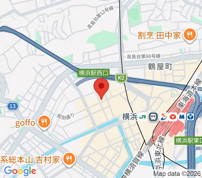 横浜センター ヤマハミュージックの地図