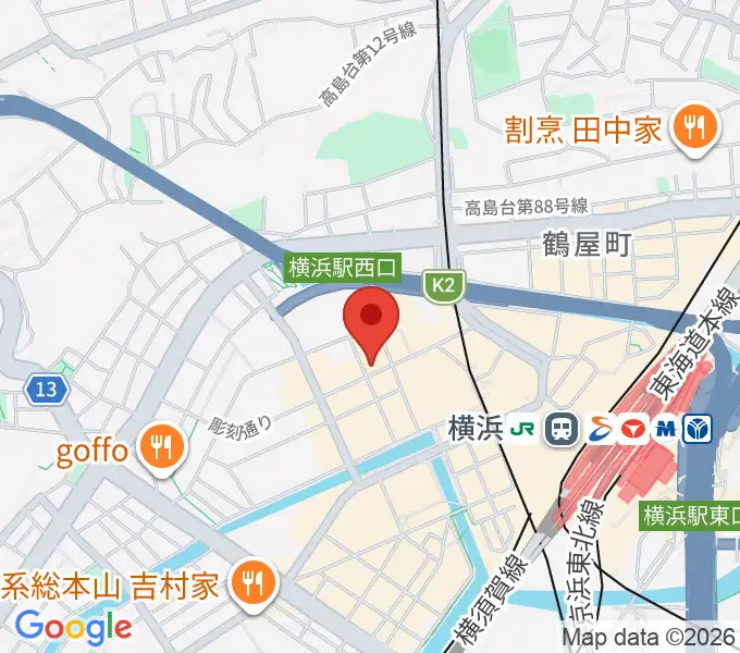 横浜センター ヤマハミュージックの地図