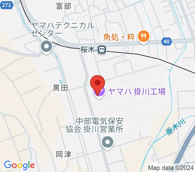 ヤマハピアノサービス掛川センターの地図