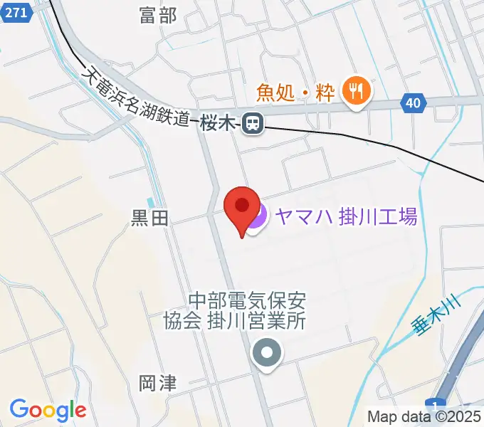 ヤマハピアノサービス掛川センターの地図