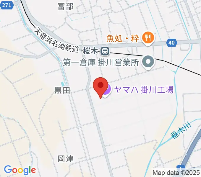ヤマハピアノサービス掛川センターの地図