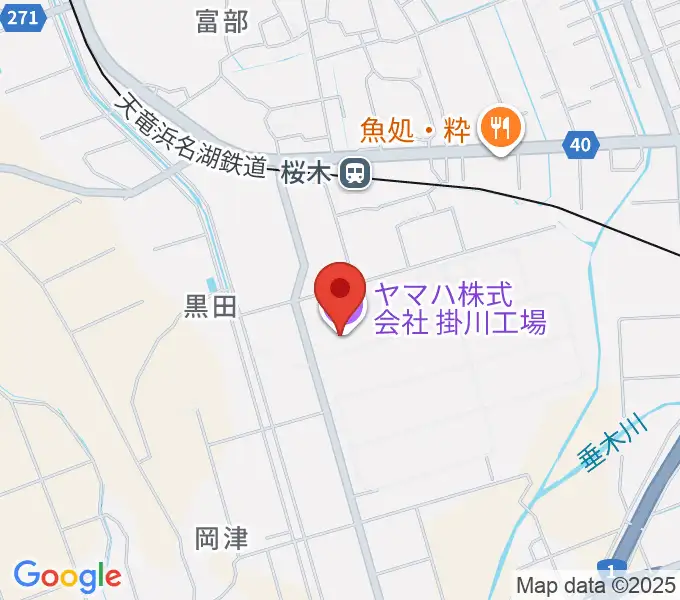 ヤマハピアノサービス掛川センターの地図