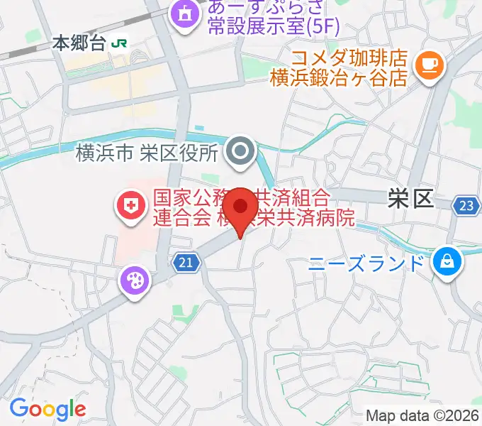 本郷台センター ヤマハミュージックの地図
