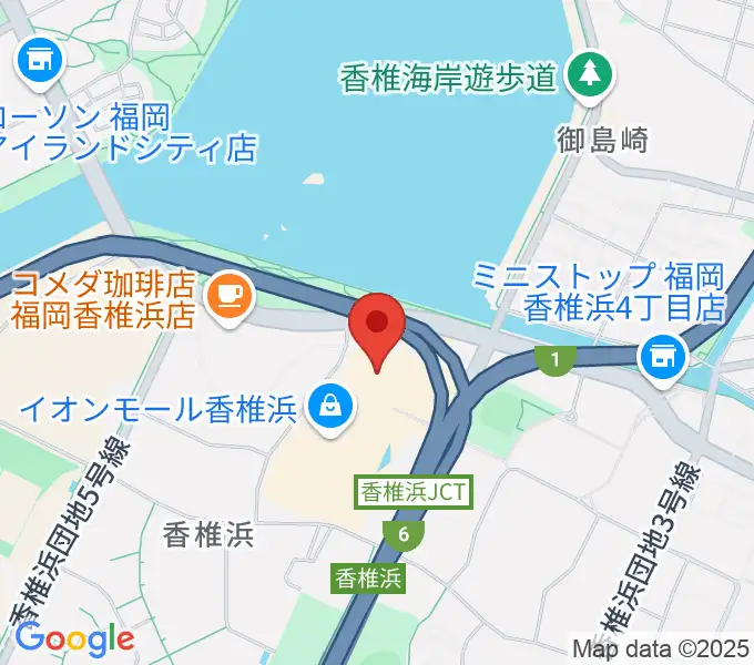 ヨシダ楽器イオン香椎浜店の地図