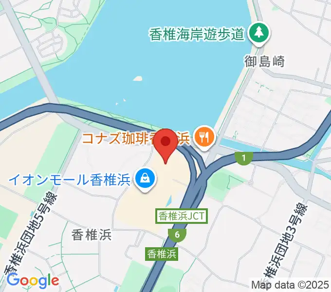 ヨシダ楽器イオン香椎浜店の地図