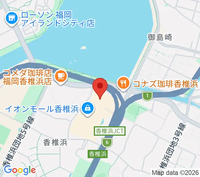 ヨシダ楽器イオン香椎浜店の地図