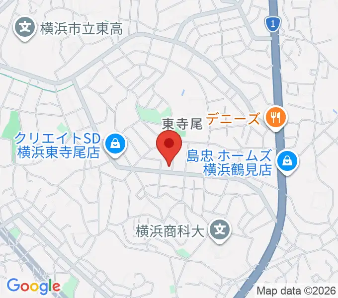 東寺尾センター ヤマハミュージックの地図