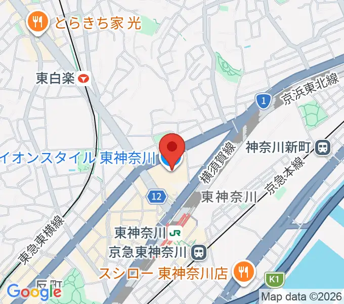 イオン東神奈川センター ヤマハミュージックの地図