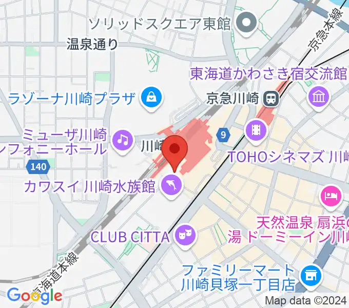 ユニスタイル川崎 ヤマハミュージックの地図