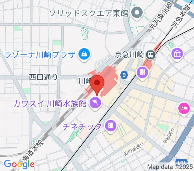 ユニスタイル川崎 ヤマハミュージックの地図