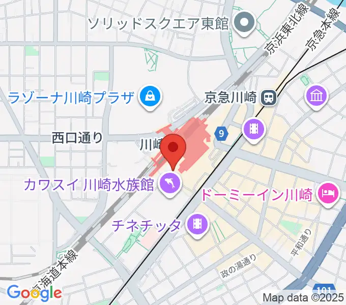 ユニスタイル川崎 ヤマハミュージックの地図