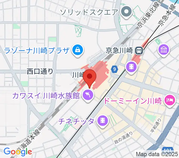 ユニスタイル川崎 ヤマハミュージックの地図