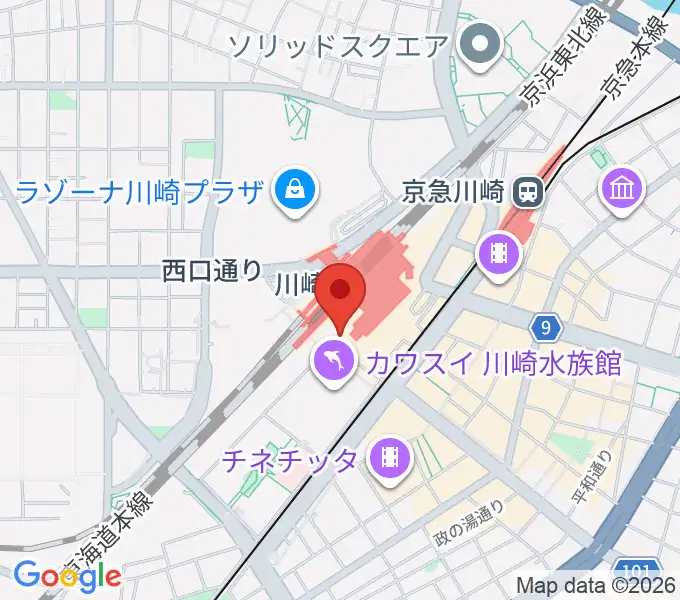 ユニスタイル川崎 ヤマハミュージックの地図