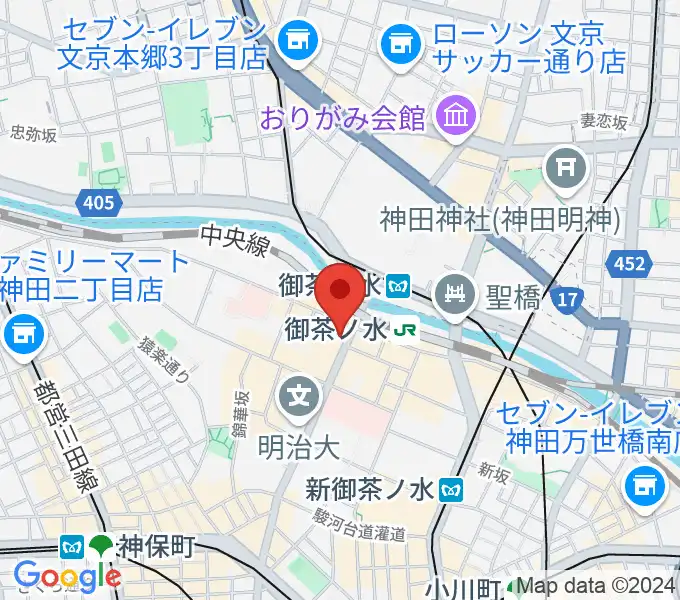 ギタープラネット エレキ本館の地図