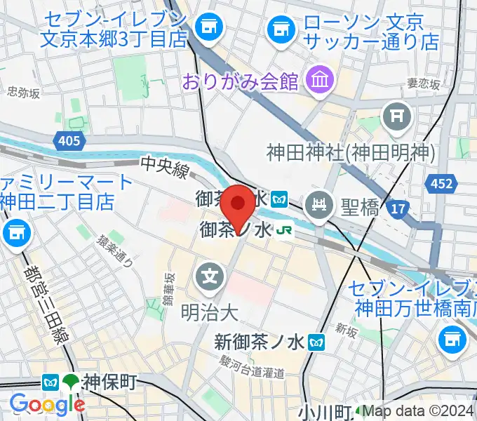 ギタープラネット・アコースティック＆ウクレレ館の地図