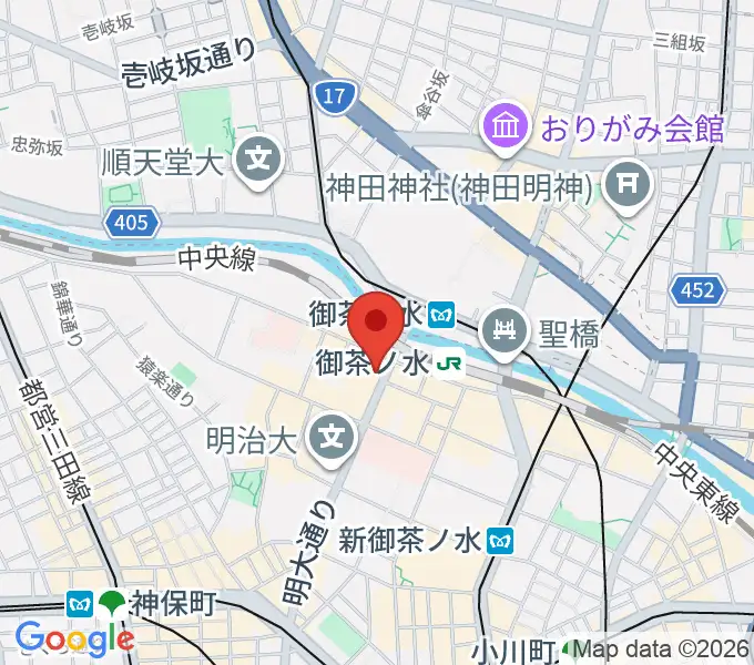 ギタープラネット・アコースティック&ウクレレ館の地図