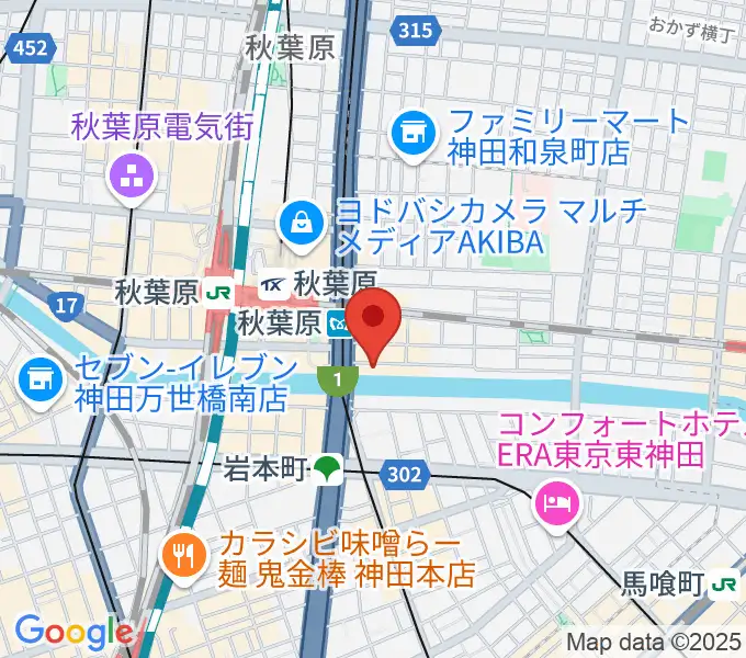 ドラムステーション・リボレ秋葉原の地図